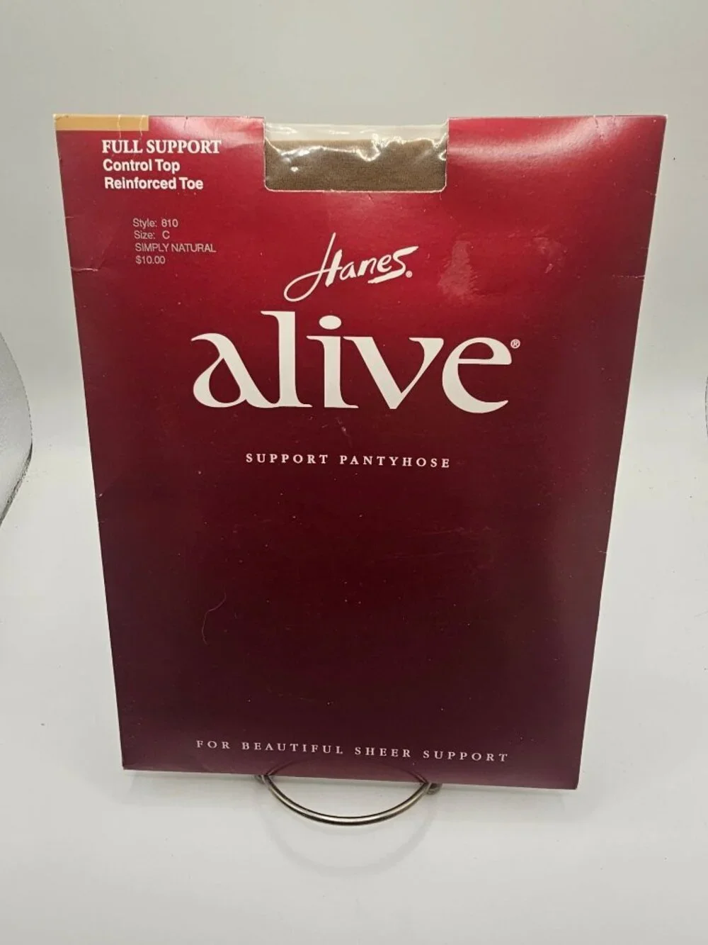 Hanes Alive Support Pantyhose Full Support Control Top Reinforced Toe Simply Nat